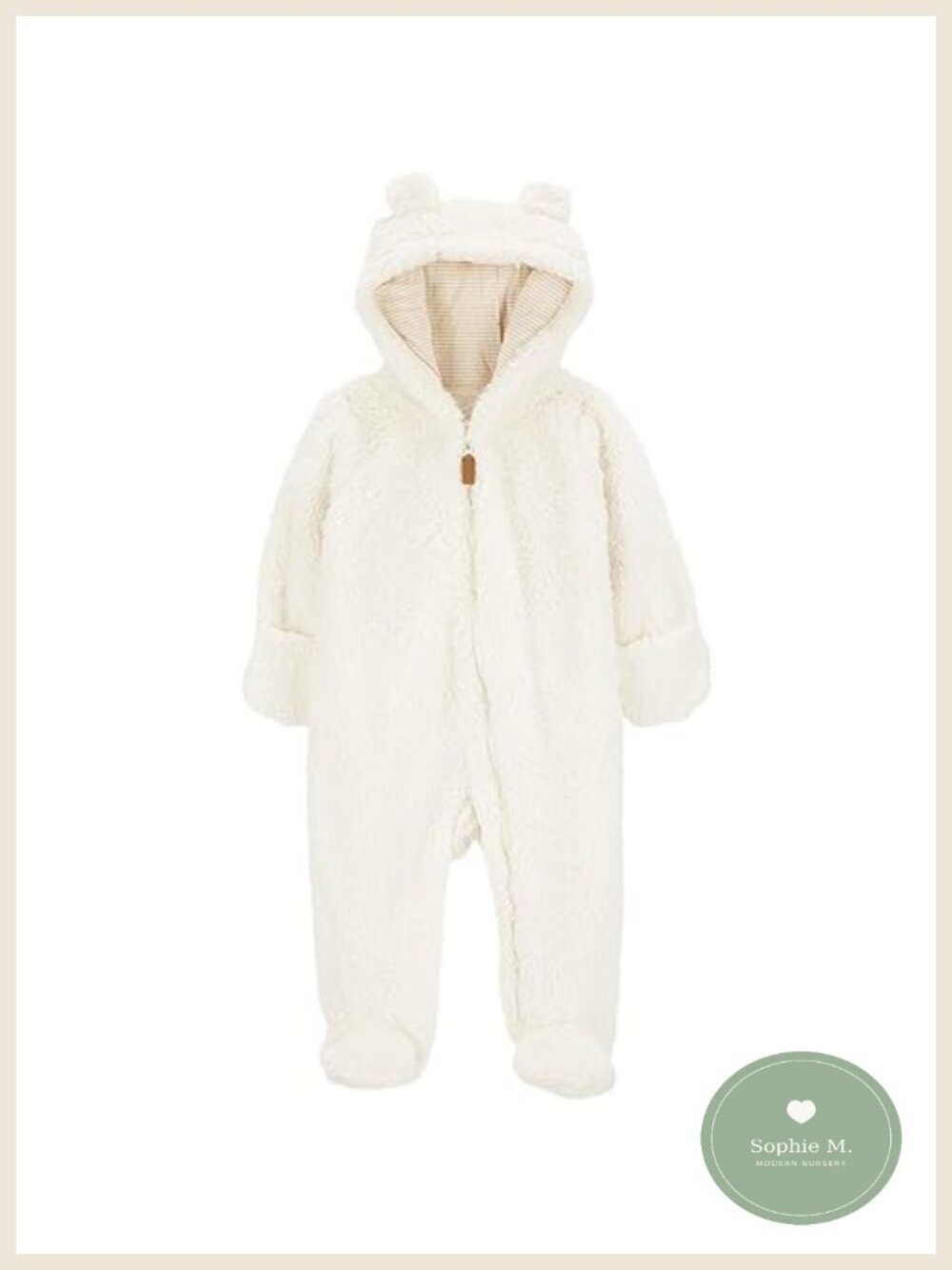 Hooded Sherpa Bunting Pram Zips Ankle to Chin Footies 3D Ears